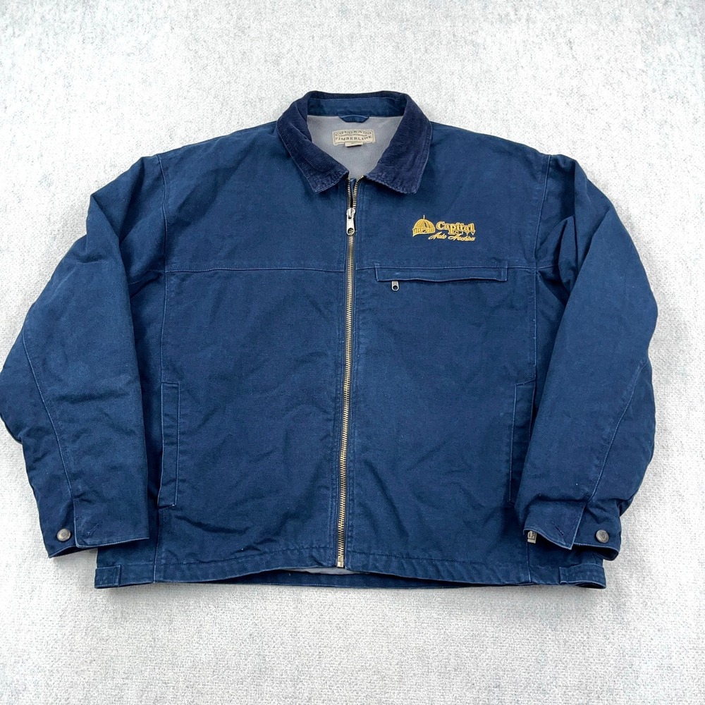 Vintage Colorado Timberline Jacket Men 2XL Blue Canvas Corduroy Collar Detroit